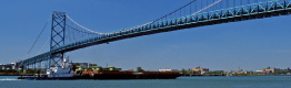 Ambassador Bridge between Windsor and Detroit